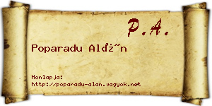 Poparadu Alán névjegykártya